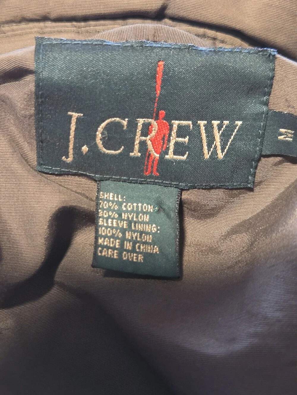 Vintage J Crew Military Brown Hooded Nylon Field Utility Jacket Coat Men's M